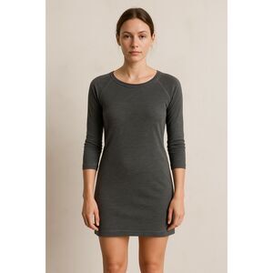 Standard James Perse Gray Long Sleeve Midi Cotton Dress  Women's Size 0 XS